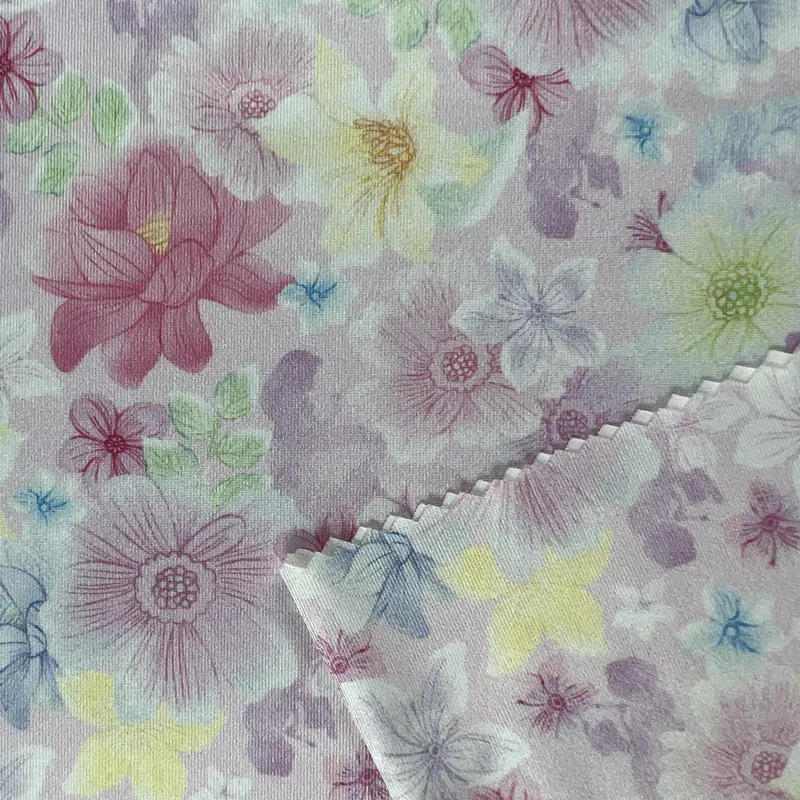 New Pattern Factory Direct High Quality Custom Printing Stretched Knitting DTY milk Silk Fabric