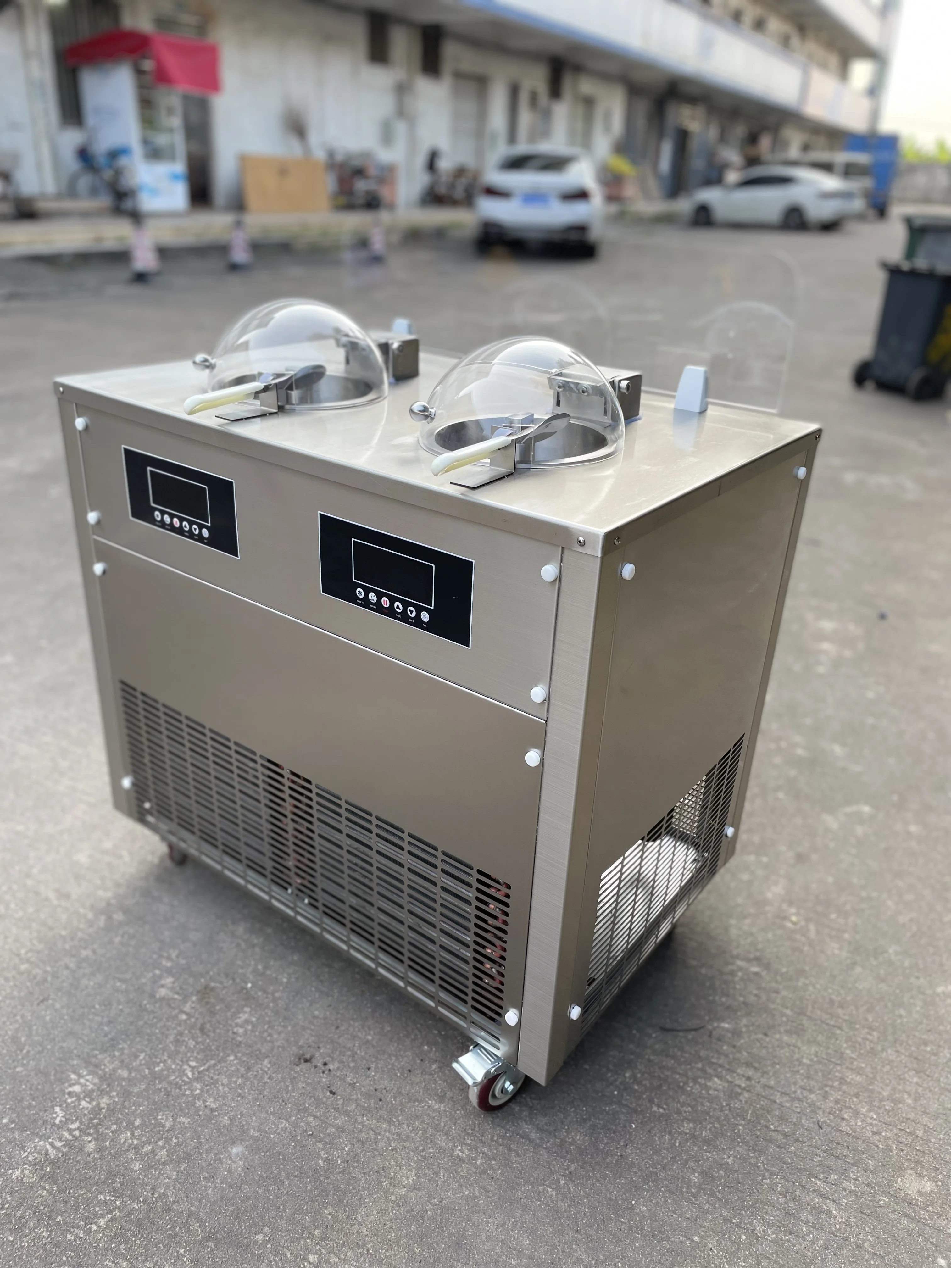 Double Cylinder Vertical Real Fruit Ice Cream Batch Freezer