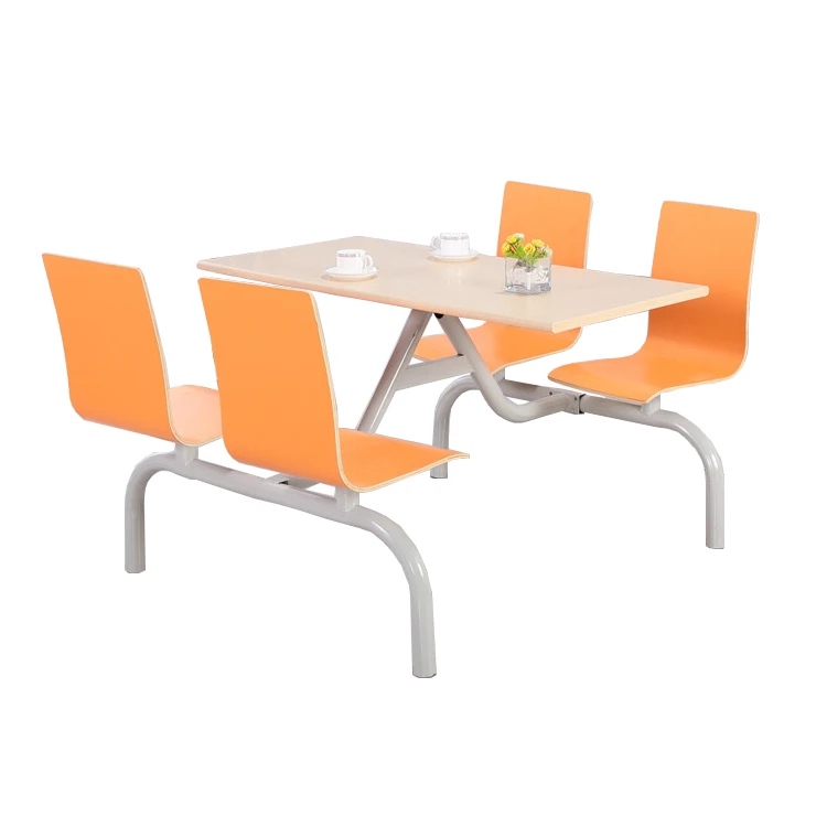 Catering Mall Furniture Metal Canteen Table & Chair Set
