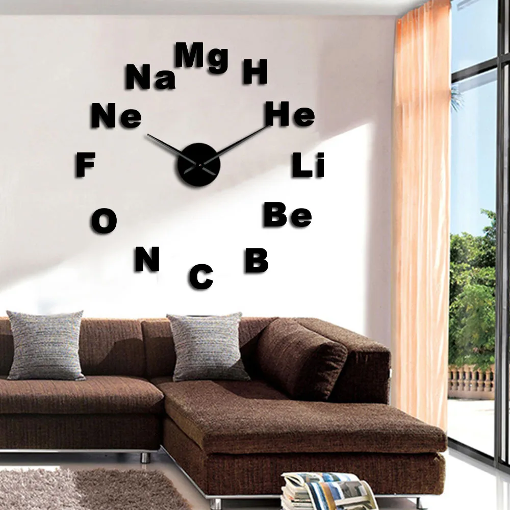 
DIY English Letters Wall Clock Watch DIY Giant Frameless 3D Large Number Wall Clock Mirror Sticker Living Room Decor Watch 