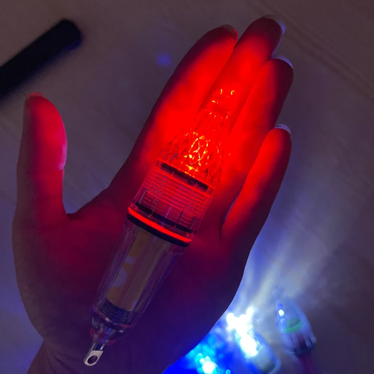 LED Underwater Fishing Light LED Fish Lighting Attractor Light Fish 12 Cm RED Plastic IP67 OEM
