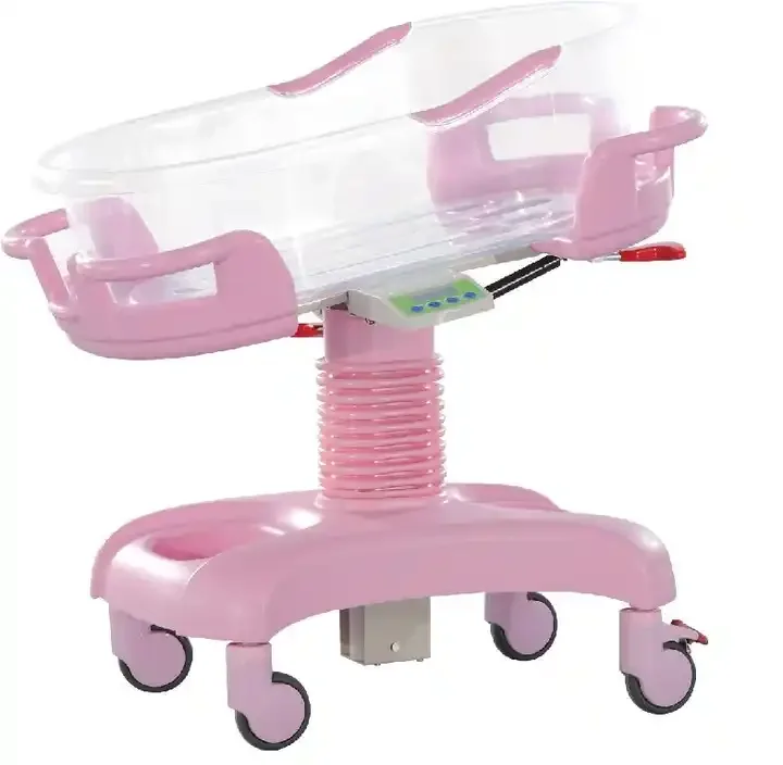 ABS Baby Cart With Weighing Function Hydraulic ABS Baby Trolley Hospital Newborn Crib
