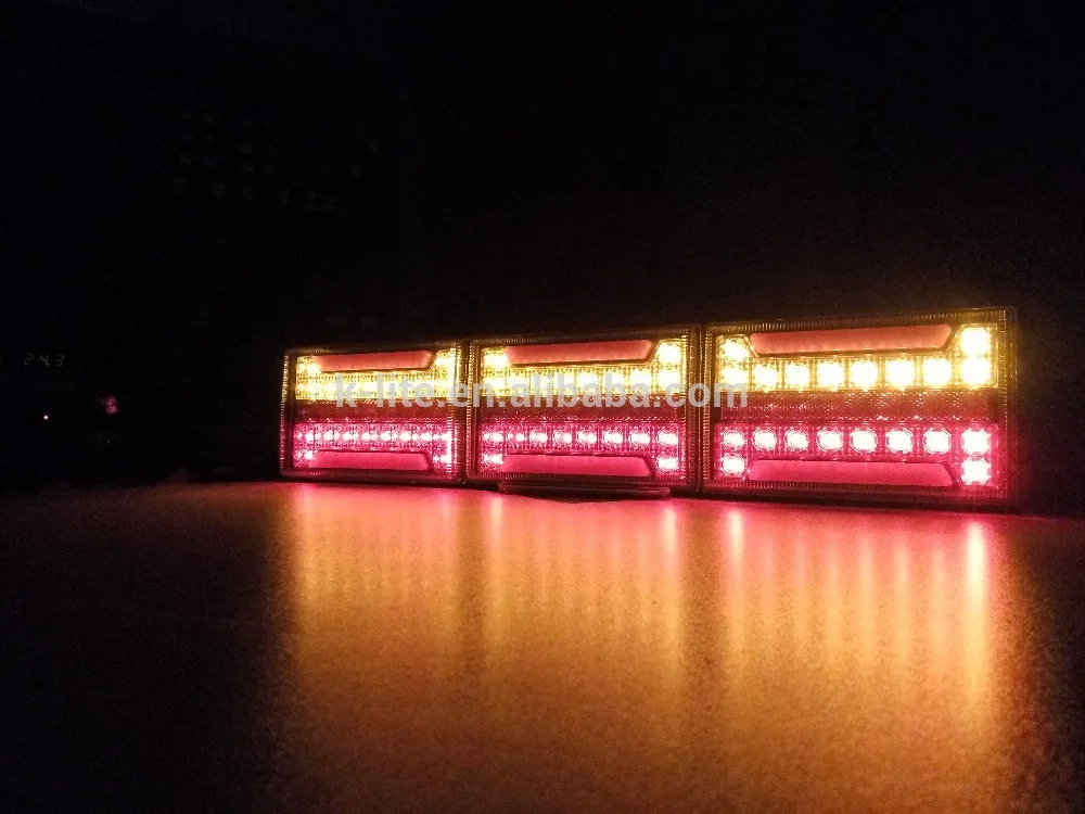 Truck parts LED tail light rear stop brake light turn signal lamp with reflector