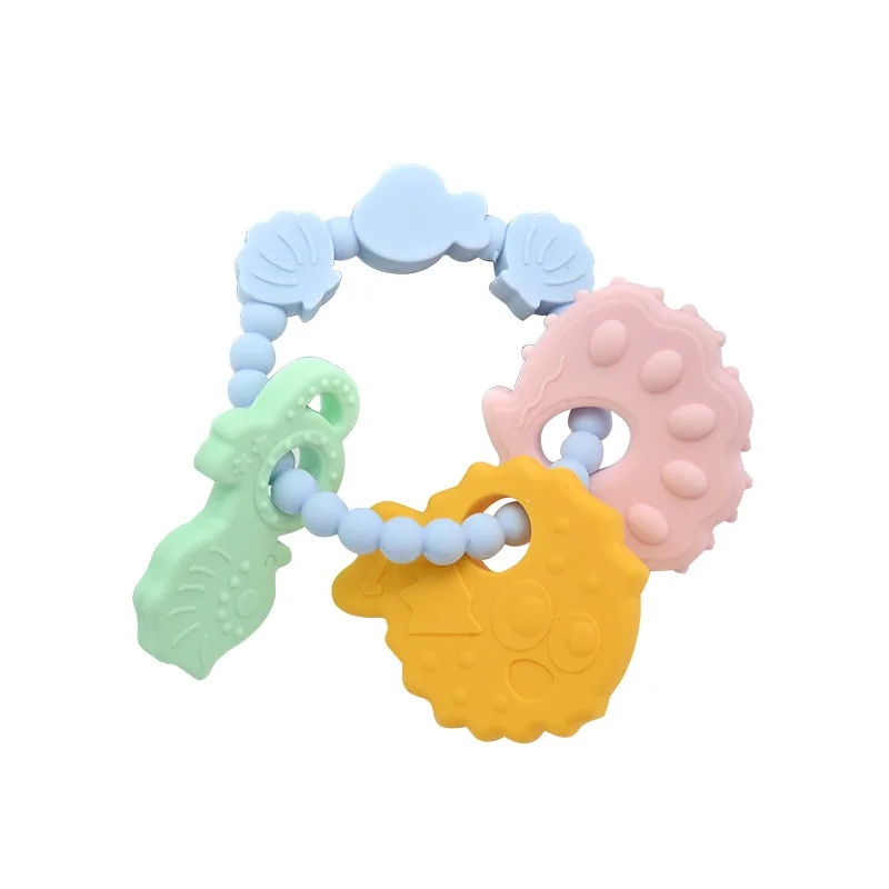 Ocean Animal Shape Bracelet Teether Newborn Food Grade Silicone Teething Ring toys