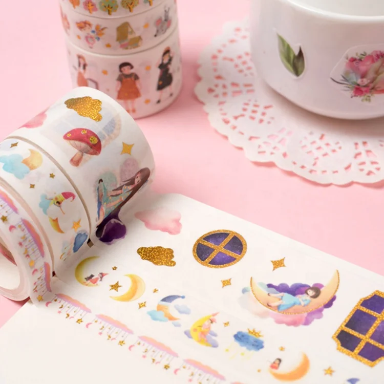 Wholesale High Quality Custom Cute Cartoon Anime Printed Paper Adhesive Washi Tape