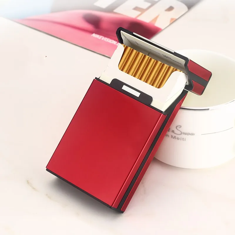 Factory direct supply custom made 20 pcs lady metal cigarette case cigarette box creative aluminum cigaret case slim