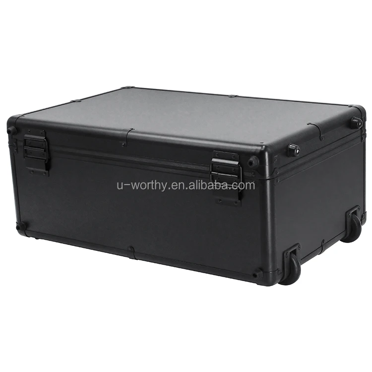 Custom Size Aluminium Construction Pilot Trolley Case Aluminium Rolling Carry Case Suitcase with Telescopic Handle and Wheels