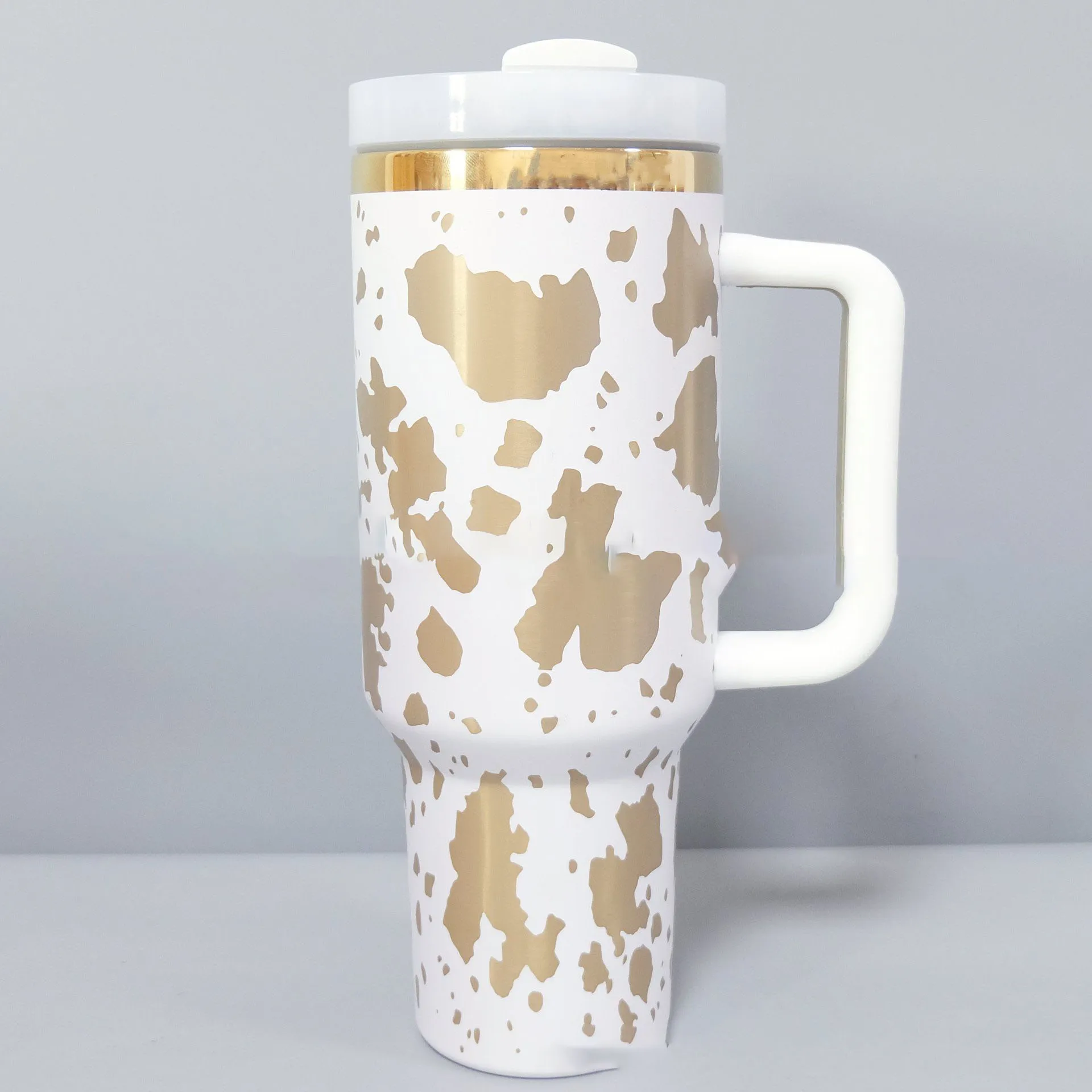 40oz Car cup ion plated laser engraving 40 2nd generation straw with handle steel tumbler large water bottle