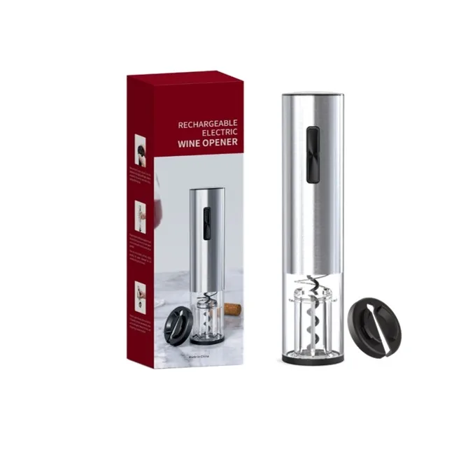 OEM Wholesale Gift Stainless Steel USB Type-c Corkscrew Rechargeable Electric Wine Bottle Opener