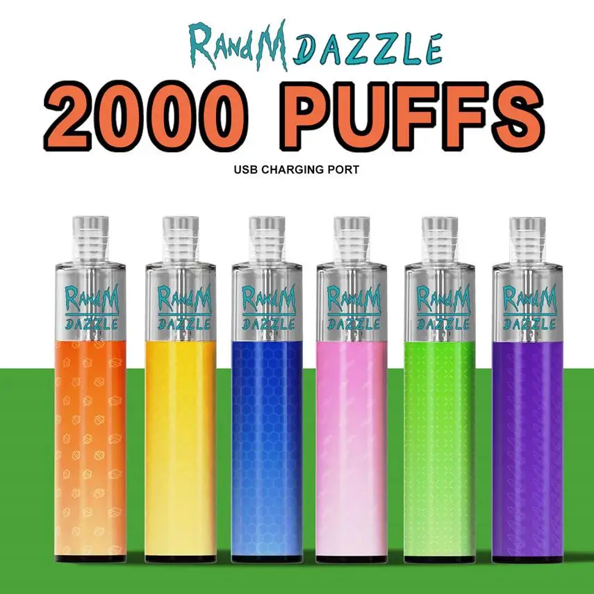 Fumot заводское Оригинальное 1100 мАч батарея многоразового аккумуляторная randm dazzle 2000 затяжек vape ручка с цветовой моделью RGB свет