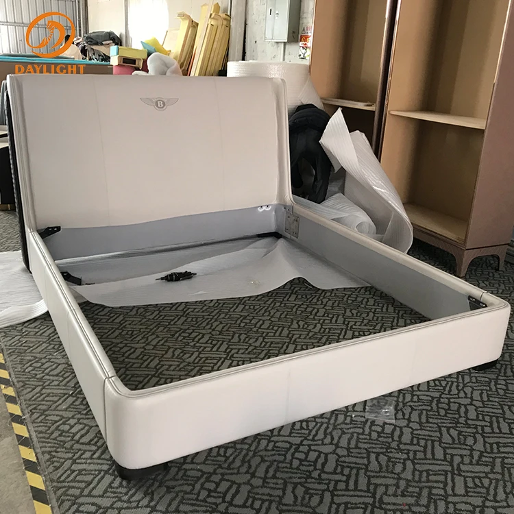 modern luxury wooden brown frame 4 bed rooms leather platform furnitures sets for bedroom