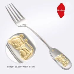 Customizable household creative 12 zodiac fork set 304 stainless steel main fork children dessert fruit salad fork