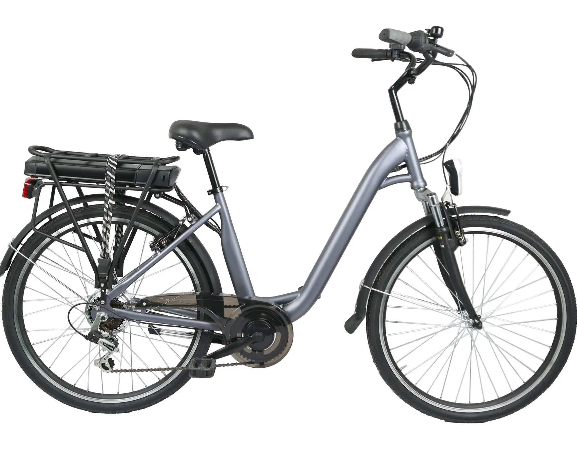 Electric Step-thru Bicycle City Bike 26 Inch 35km E-bike 250w 36v Lithium Battery Rear Motor Shimano Tourney 7 Speed