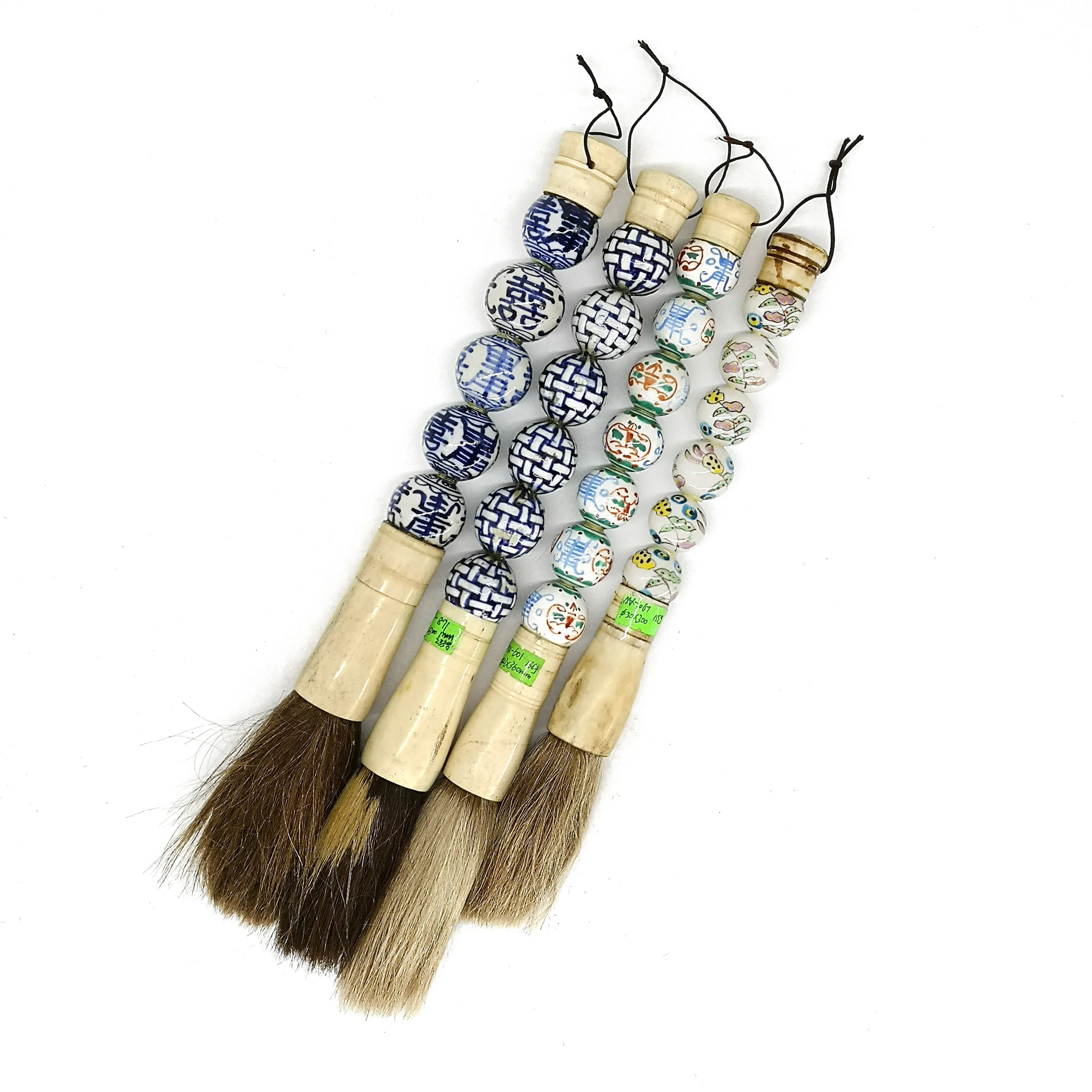 Natural jade stone handle Chinese decorative calligraphy writing brushes