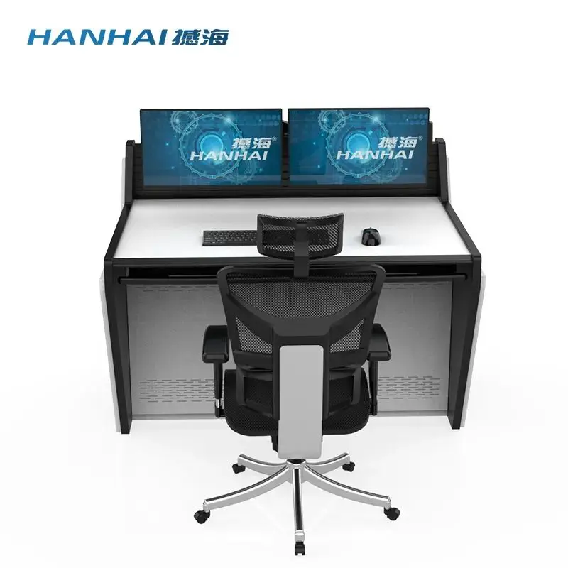 Modern Industrial Design HPL Console Table for Broadcast Center Control Room