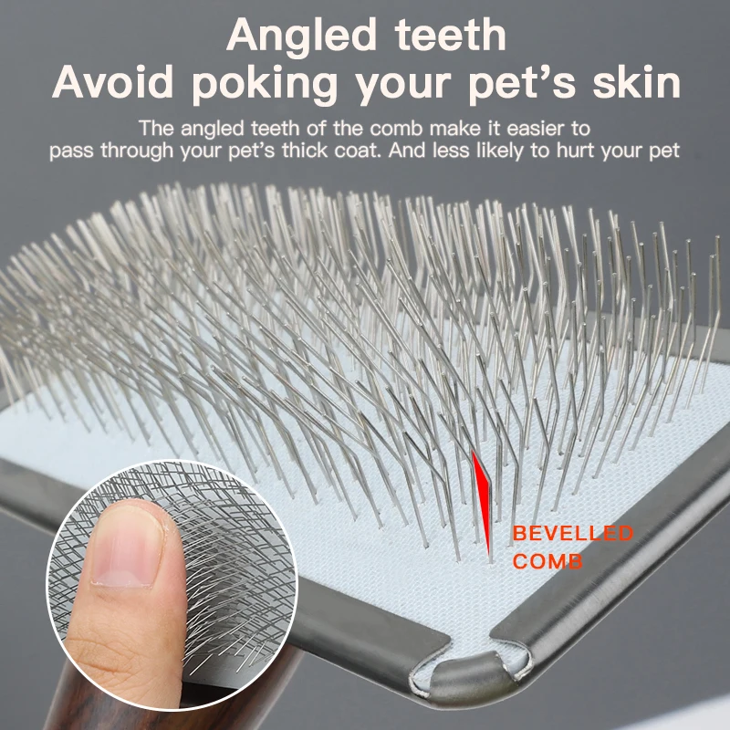 Ebony wood dog cat detangle slicker brush remove dog hairs pet comb for pets