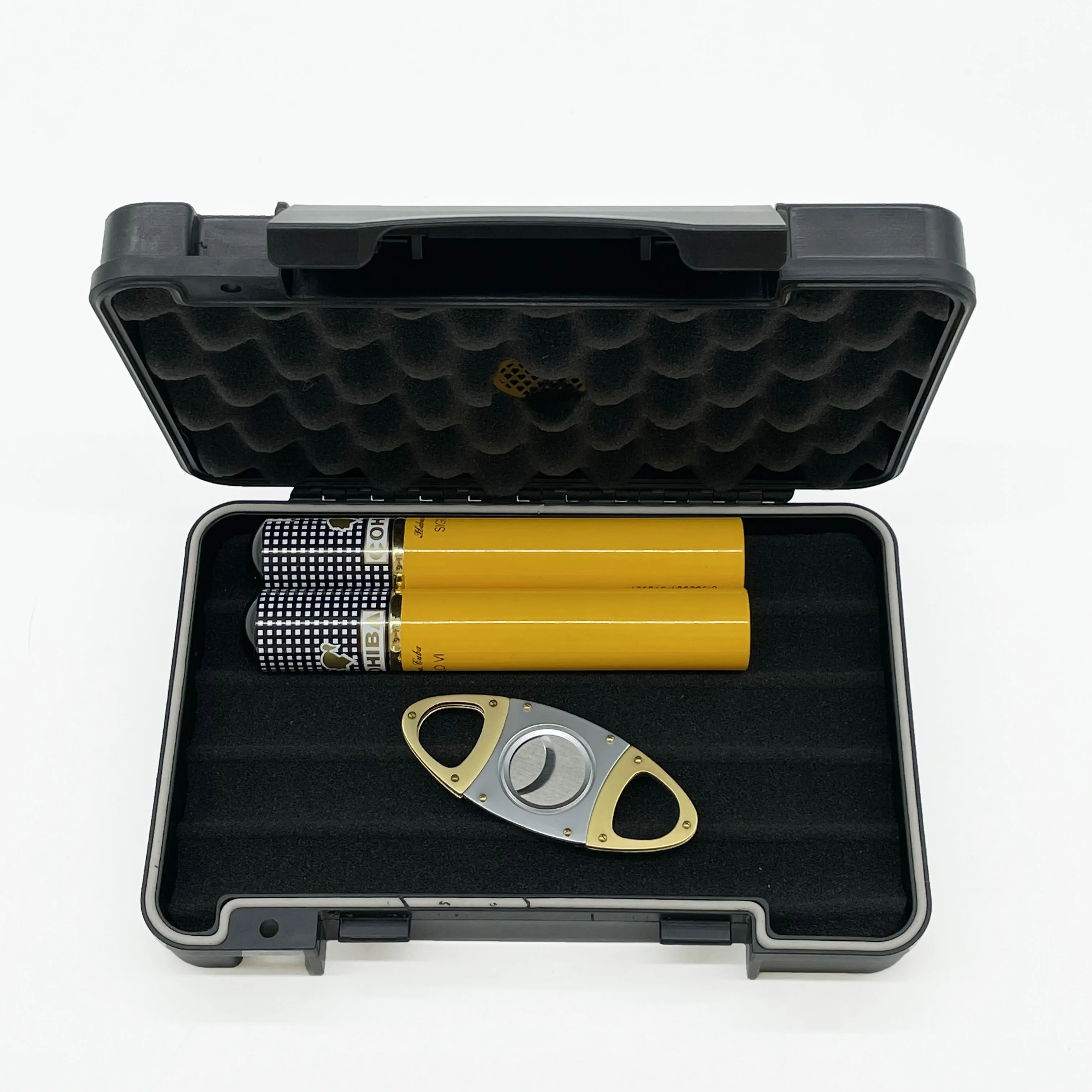 Cigar supplies Waterproof humidor Custom cigar boxes Portable Cigar Travel Case with cutter