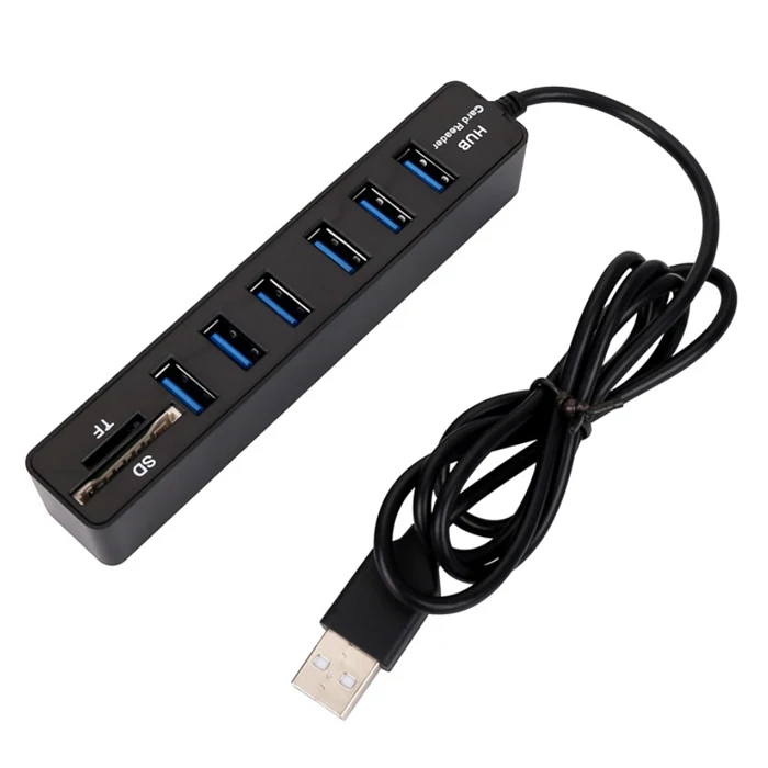 6 port usb hub with SD TF card reader