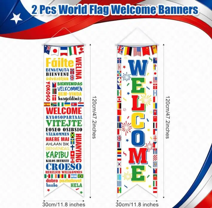 2024 Hot Selling Decoration Soccer World Color Flags Porch Signs Banners National Flags For Soccer Party Sports Events Clubs