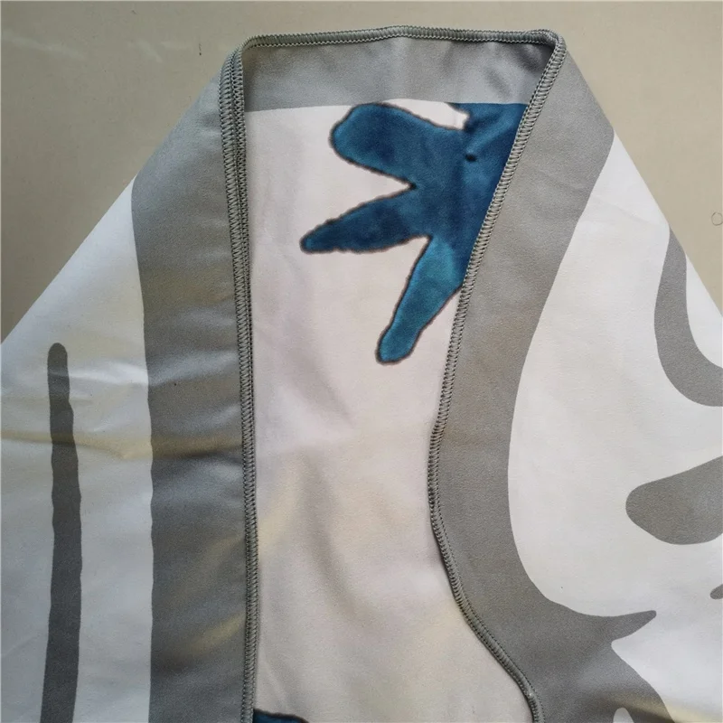 Custom Bottle Shape Microfiber Suede Beach Towel Double Sides Printed Pattern