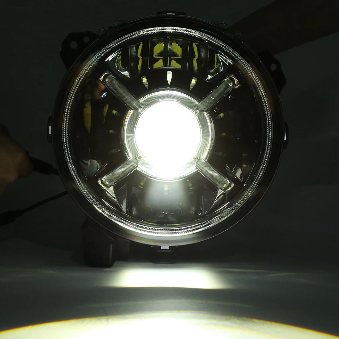 9 Inch Round LED Headlights With Daytime Running Lights High Low Beam For JL 2018-2020