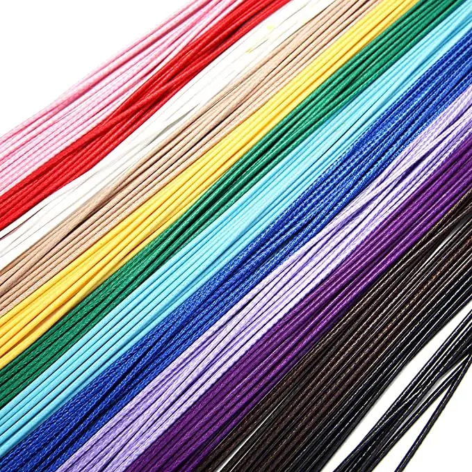 Black Waxed String Beading Thread Roll Spool for Bracelet Necklace Jewelry Waist Beads DIY Crafts Making 1mm Waxed Cotton Cord