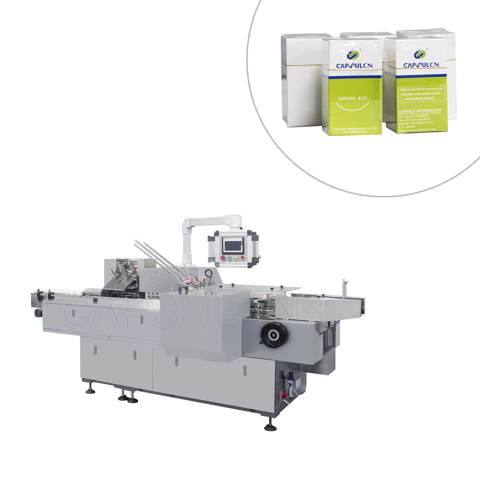 HTZ-85 Automatic Blister Box Cartoning Machine For Packaging Medicines Foods And Cosmetics
