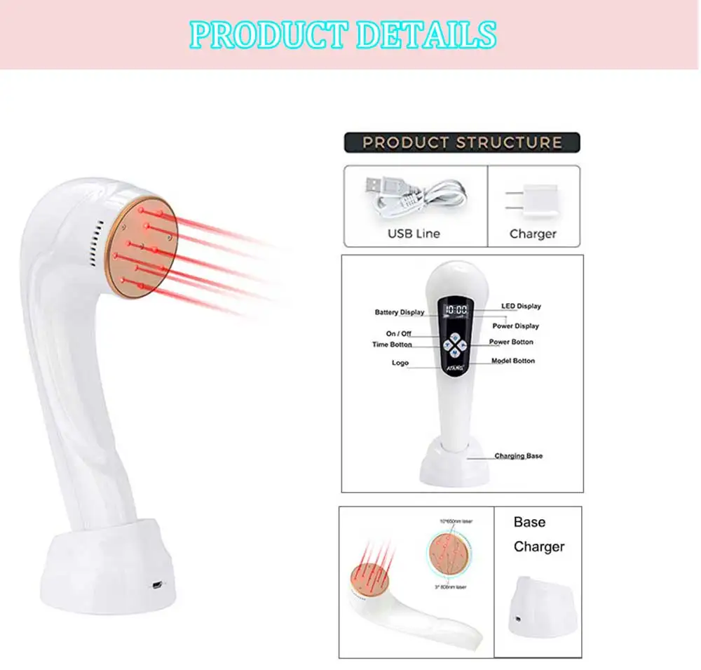 low level Laser acupuncture back pain arthritis  joint pain cold laser 808nm for Wound healing rheumatism gout pain relief