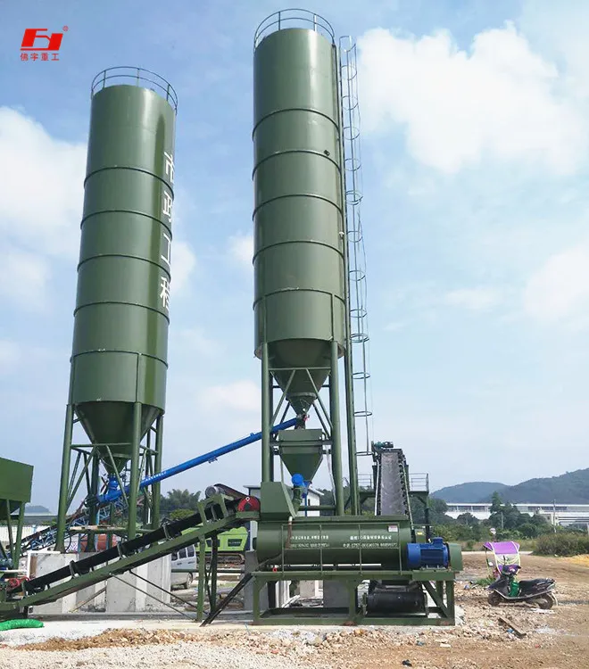 WCB600T fixed mini ready mixed cement mixer aggregate stabilized soil dry mixing plant concrete