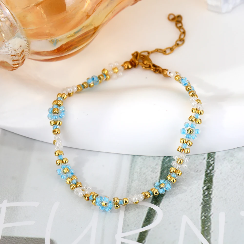 FY модные ювелирные браслеты бохо ручной работы дружба бусины из семян Миюки цветы солнца Маргаритка плетеные серферские до лодыжки