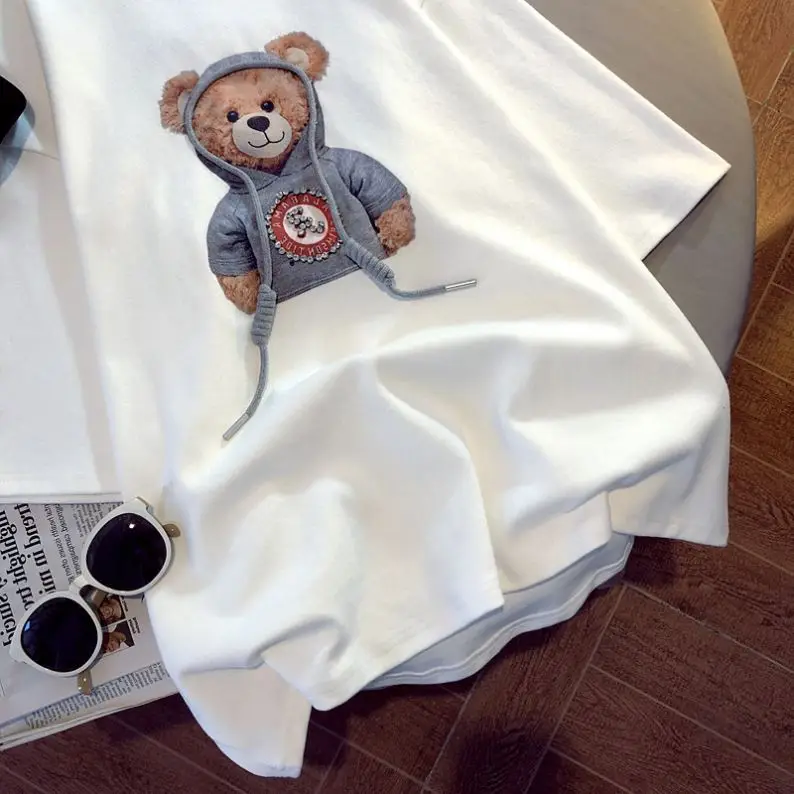 SHULIQI Premium tee famous brands bear designer t shirt cute graphic t-shirts for women