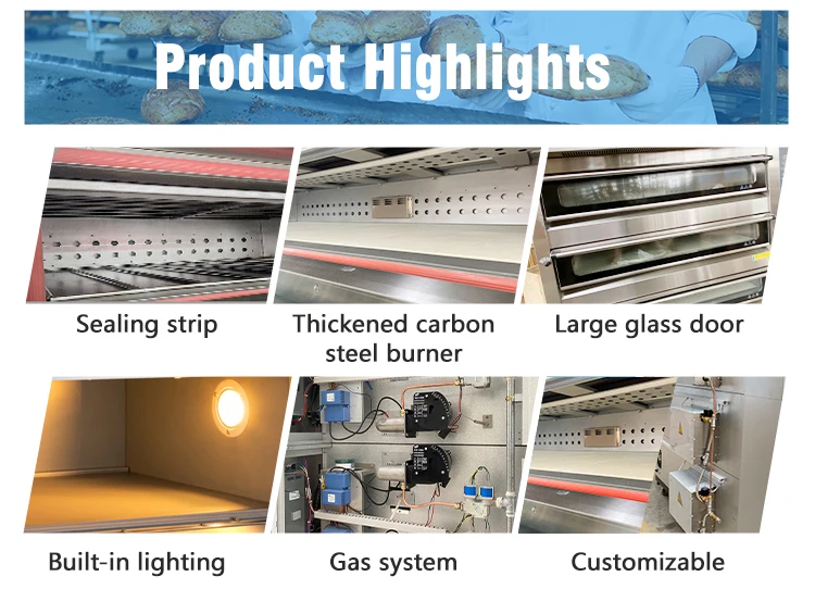 KAINO Commercial Baking Equipment 3 deck 6 tray Gas Electric Bakery Bread Deck Oven for Cake Pizza