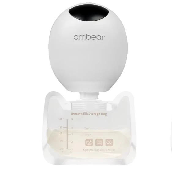 2024 new electric breast pump wearable and fashionable silicone PP with milk storage bag adapter