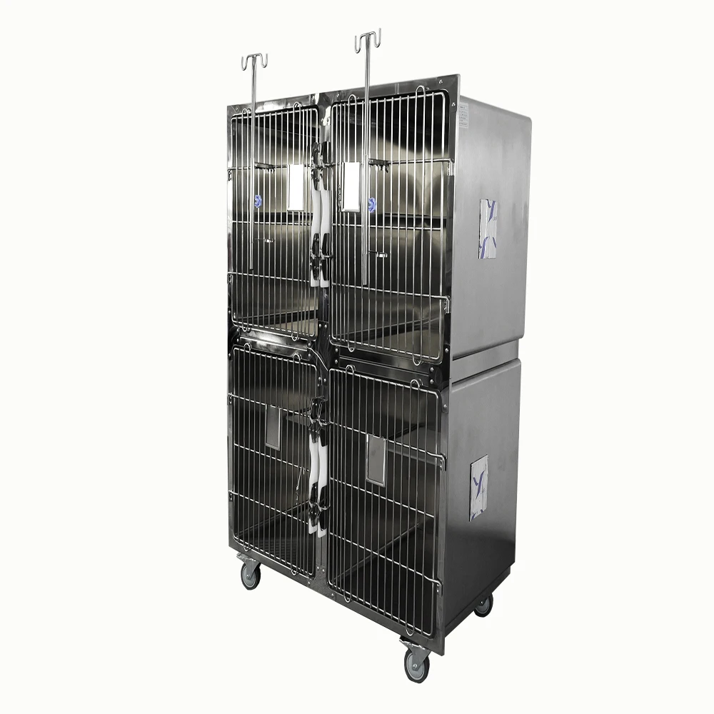 Medical Grade SUS304 Stainless Steel Veterinary Equipment Animal Metal Cage for Dog Cat Small Vet Animal Clinic