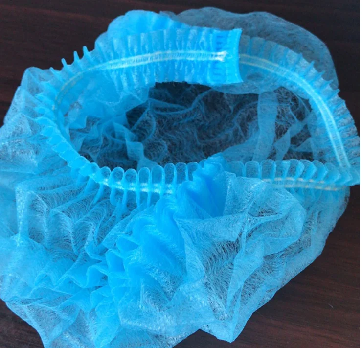 Direct Sales Breathable  China Manufacture Disposable 9g TNT Clip Bouffant Cap Hair Tie