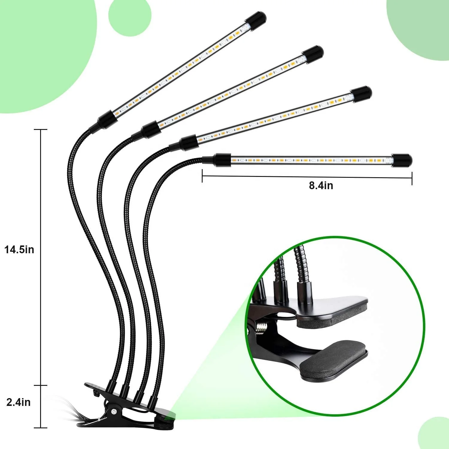 USB Foldable Desktop Hydroponics Growing System Flexible Clip Lamp Growing Lamp for Plants Hydroponic LED Grow Light