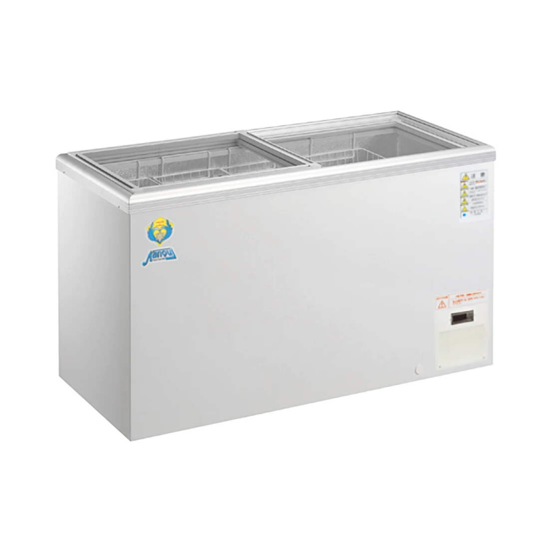 Витрина морозильной камеры без фриона для рынка морепродуктов с сигнальным терминалом имеет хороший эффект замораживания