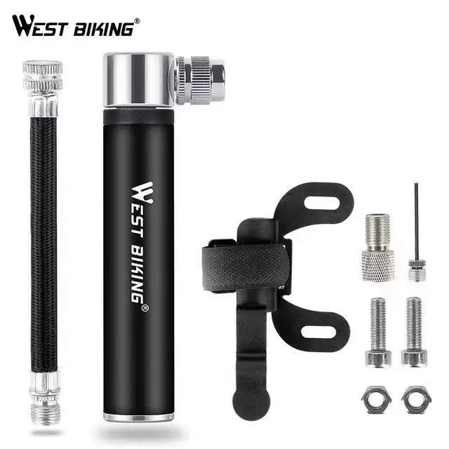 Mini portable high pressure bicycle aluminum alloy pump basketball football inflator riding equipment