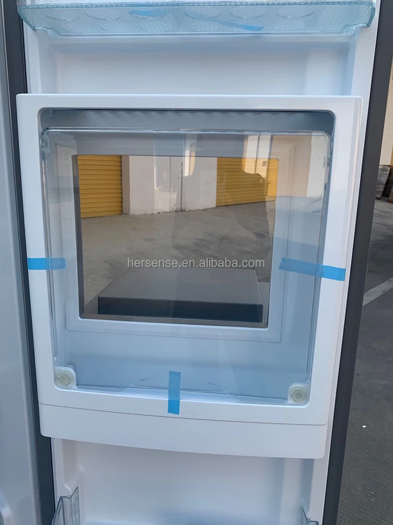 220V 50/60HZ 606L Refrigerator Silver French Double Doors With Ice Maker Bar Table Light Inverter Modern Frost Free Capacity