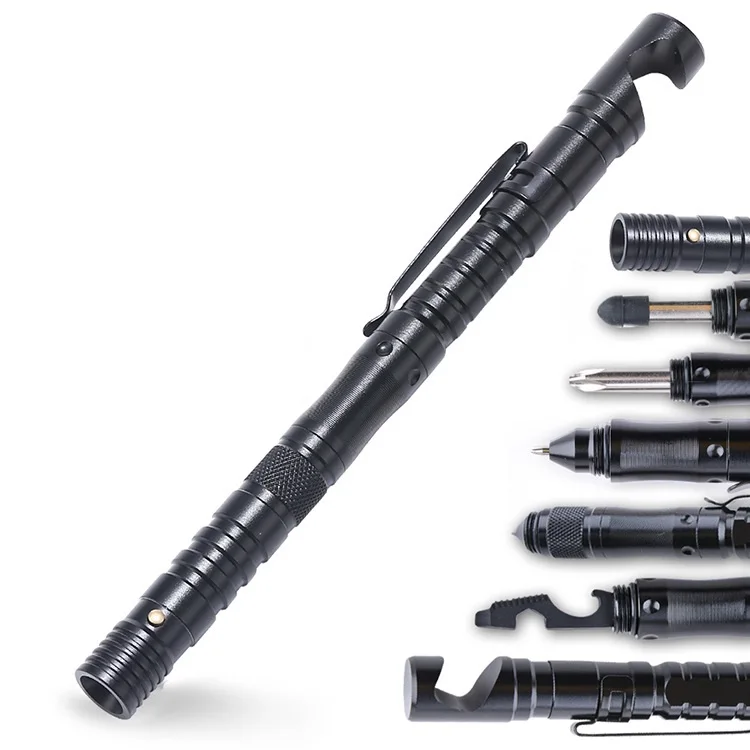 2022 P18 многофункциональный инструмент для выживания на природе, открывалка для бутылок, шариковая ручка со светодиодной подсветкой и сенсорным экраном для самообороны