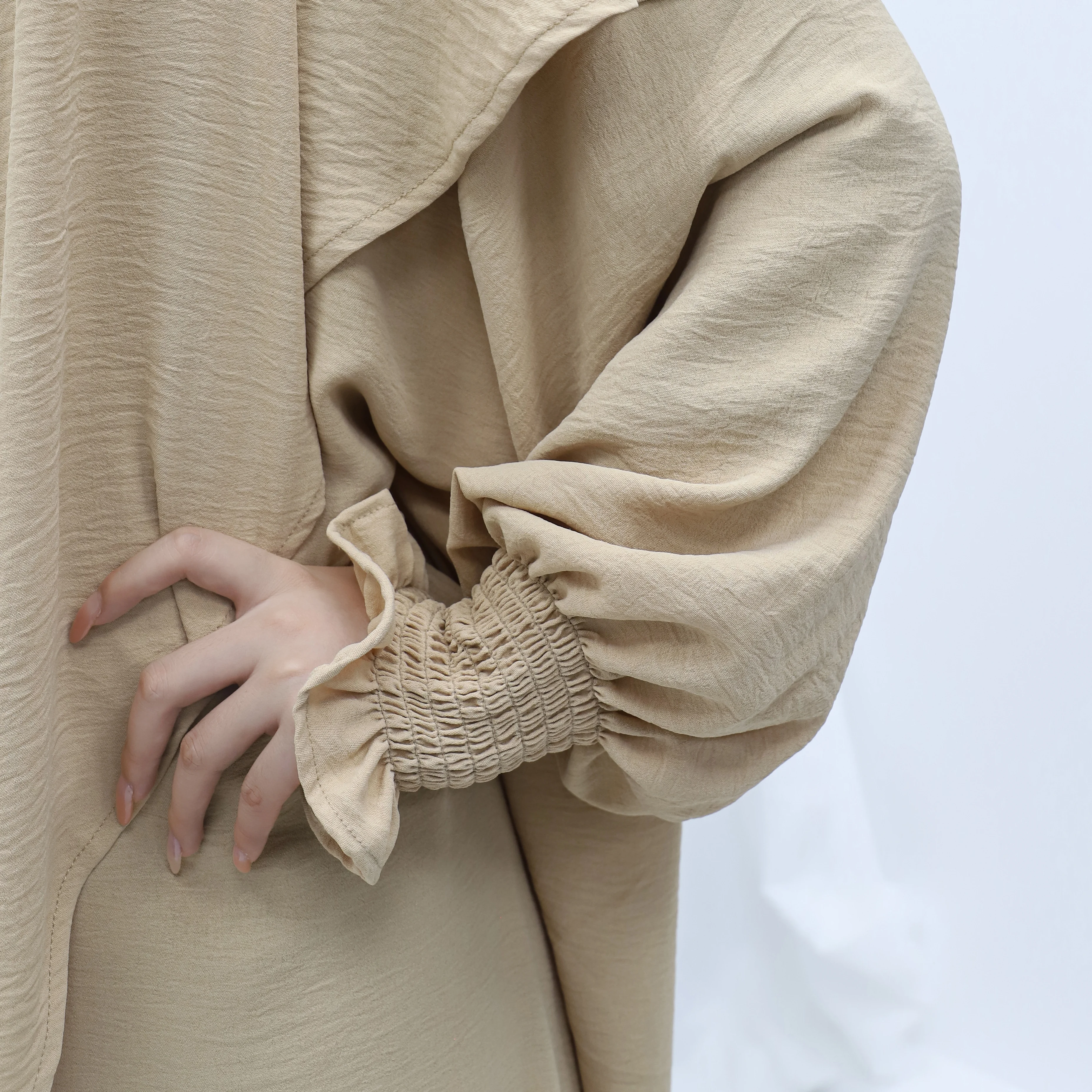 Islamic EID Clothing Plain Modesty Long Dress Simple Muslim Women Daily Clothes Abaya Two Layers Khimar