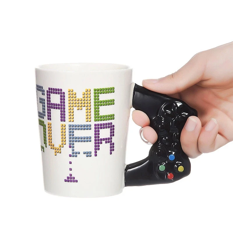 Wholesale 400ml Funny Gamepad Ceramic Mugs with Handle Tea Cups Cafe Mug Creative Game Pattern Cups Fashion Novelty