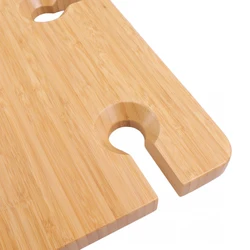 eco-friendly bamboo portable small  outdoor tables dining tables with wine glass holder