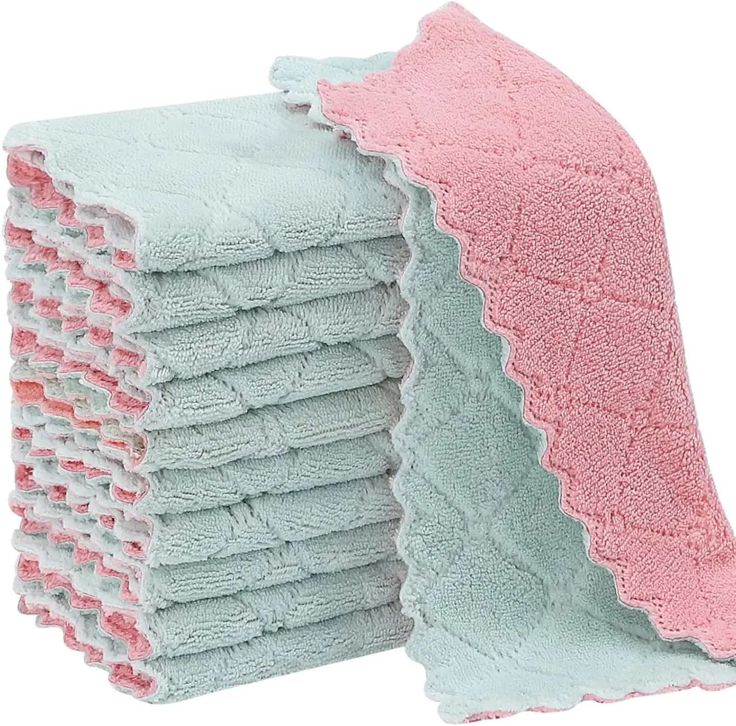 Thick Microfiber Absorbent Cleaning Cloth Rag Home Kitchen Cleaning Dish Towels Reusable Fast Drying Kitchen Dish Cloths