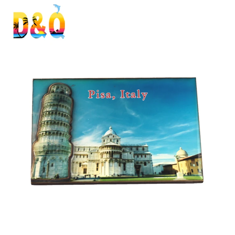 Custom design wood epoxy fridge magnet souvenirs from italy