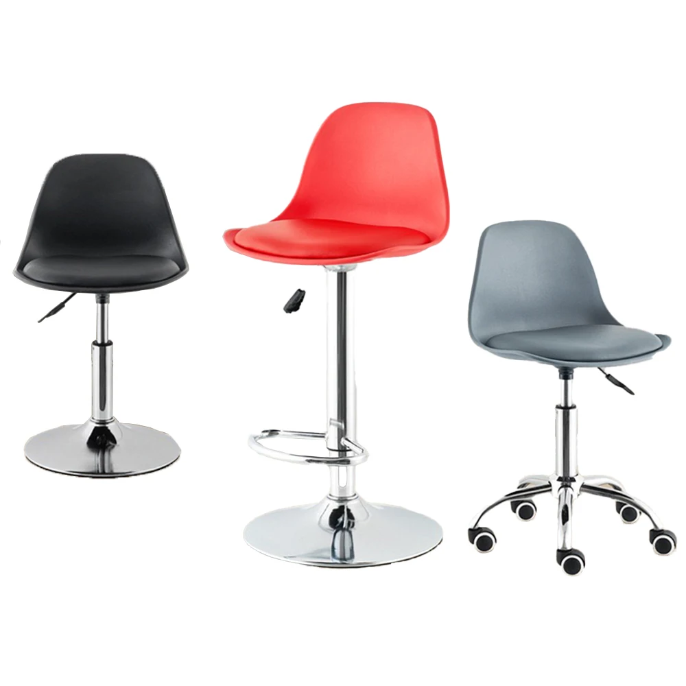 Swivel Plastic Pu Leather High Chair Counter Restaurant Design Metal Frame Bar Stool For Kitchen