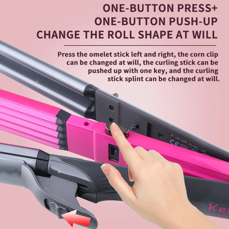 Kemei KM-1396 Professional 4 In 1 Hair Curling Iron High Power Constant Temperature Hair Curler