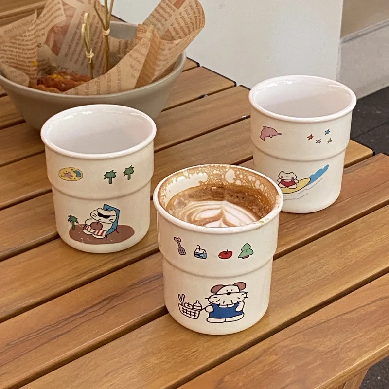 Lelyi Christmas cartoon cute puppy cat mug Creative high-value ceramic coffee cup