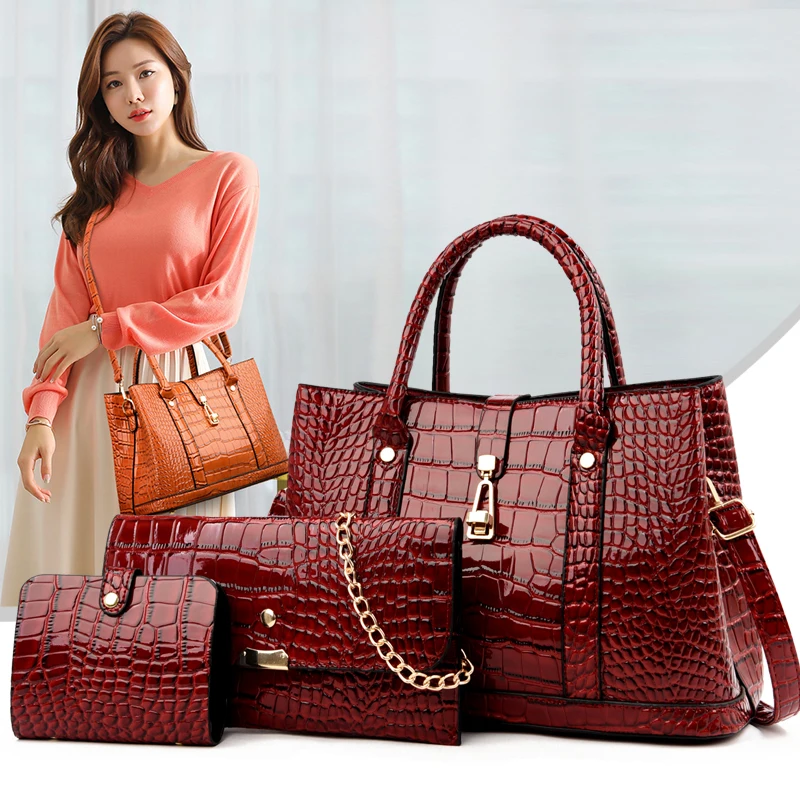 Fashion 3 Piece Set Bag Chains Crossbody Handbag Design Cross body Stylish Shoulder handbags for women