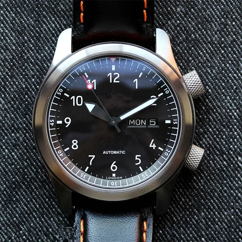 Luxury Dropshipping Men Wristwatches Strap Rotated Inner Bezel Watches with Genuine Leather 2020 Glass Stainless Steel MIYOTA